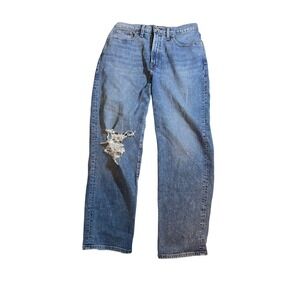 Madewell The Perfect Vintage Straight Jean Medium Wash Distressed Size 29